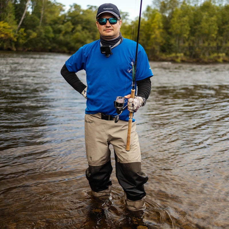 Kylebooker Breathable Stockingfoot Waist High Pant Waders KB003 Khaki (XL) - Image 4